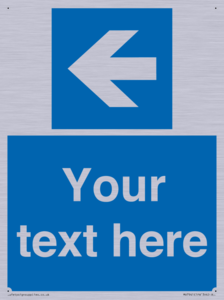 Custom Mandatory directional sign, blue arrow left